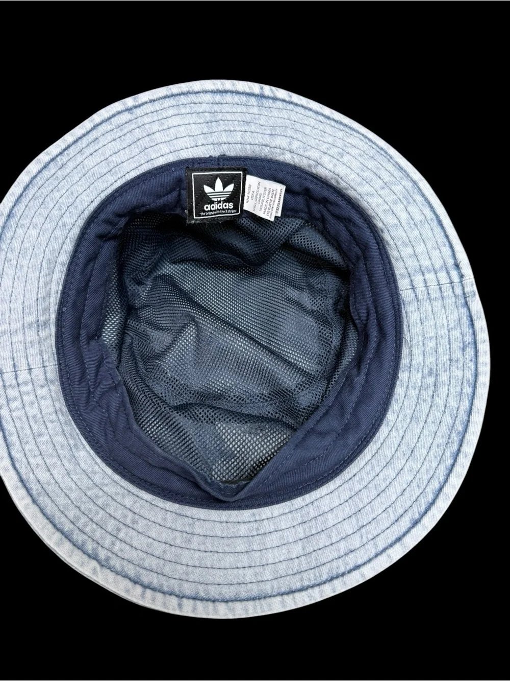 Adidas Light Wash Denim Bucket Hat with Embroidered Logo
